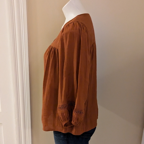 Nanette Lapore orange button down top size M - Picture 2 of 7